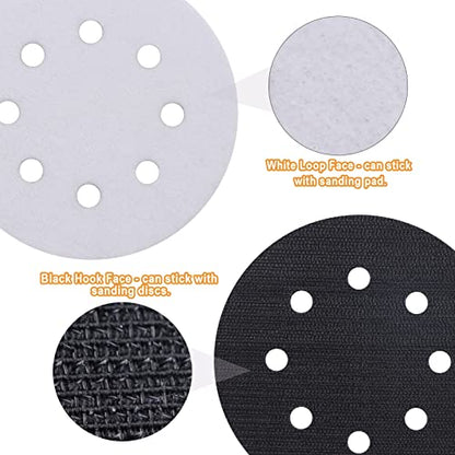 6 Pack 5 Inch 8 Hole Interface Pads - Foam Sanding Pads for Orbital Sander - size: 5 inch 8 Hole - 6 Pack