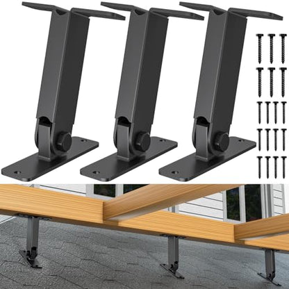 Heavy Duty Roof Riser Brackets Kit, 3 PCS Adjustable Angle Pergola Brackets - color: B, size: 3pcs