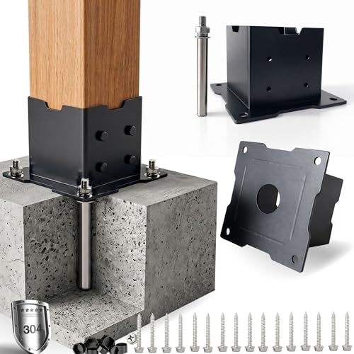 6x6 Post Base for Concrete, 2 Pack, 304 Stainless Steel - size: 6x6 for concrete floor only