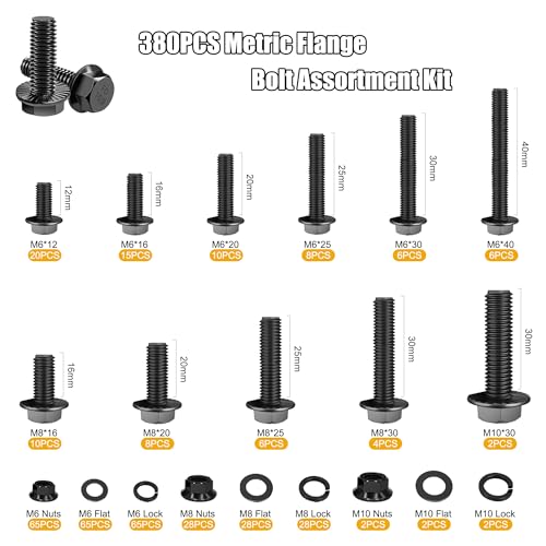 ZTF 3745PCS Metric Bolt Assortment Kit, M2-M10 Hex Socket Screws & Nuts - size: Flange+Flat+Button Head