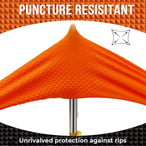 ANBOSON 10 Mil Heavy Duty Diamond Texture Nitrile Gloves, Large, 100 Ct - color: Orange of 100, size: Large