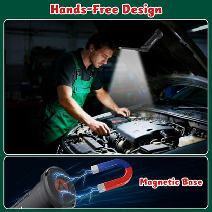 LNRYY 4Pack Rechargeable Magnetic LED Work Light/Flashlight for Mechanics