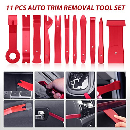 Nilight Trim Removal Tool 102 Pcs, Auto Push Pin Bumper Retainer Clip Set - color: 102 Clips+ Remover Tools Red