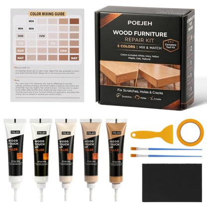 5‑Color Light Wood Filler Repair Kit, Anti‑Crack Restore Set
