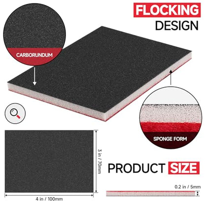 Shinboc 20 PCS Sanding Sponge 800 Grit, Hook and Loop Sandpaper Block - style: 800 Grit