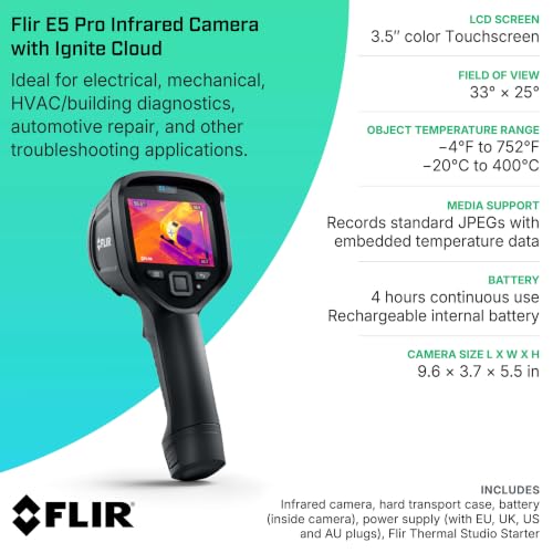 Flir E5 Pro Thermal Imaging Camera, WiFi, 160x120 MSX, Ignite Cloud - color: E5 Pro Wifi