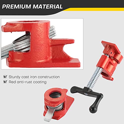4 Pack 3/4" Wood Gluing Pipe Clamp Set, Pipe Clamps for Woodworking - style: 4 Pack, 3/4"