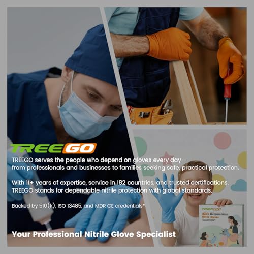 TREEGO Black 10 Mil Diamond Grip Nitrile Gloves Case, XL, 1000 Count - color: 1000 Black, size: X-Large