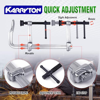 2-Pack Heavy Duty 12" Inch F-Style Welding Clamps w/Replaceable Pad, 5-1/2-Inch(140mm) Deep Throat, Bar Size 1-1/5" * 3/5" Drop Forged Steel Bar Clamps, 2900LB Clamping Force - size: 12" x 5-1/2"D - 2PCS