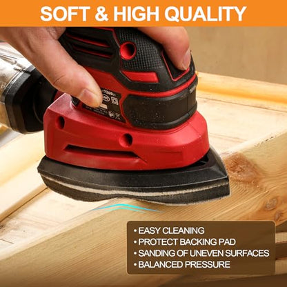 POLIWELL Mouse Sanding Interface Pad 5 Pack 5 Holes Hook and Loop