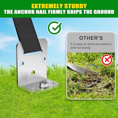 Insaga 18''/24''/30" Ground Anchors Screw in– 12mm Solid Carbon Steel Trampoline Anchors Heavy Duty Earth Anchor L Bracket for Swing Set, Shed, Mobile Home, Carport, Swingset, Full-Welded 2.8" Helix - size: 24''-4Pack