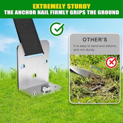Insaga 18''/24''/30" Ground Anchors Screw in– 12mm Solid Carbon Steel Trampoline Anchors Heavy Duty Earth Anchor L Bracket for Swing Set, Shed, Mobile Home, Carport, Swingset, Full-Welded 2.8" Helix - size: 24''-4Pack