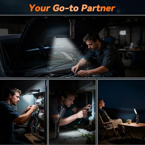 12Pack Magnetic Rechargeable LED Work Light/Flashlight for Mechanic - size: 12 Pack