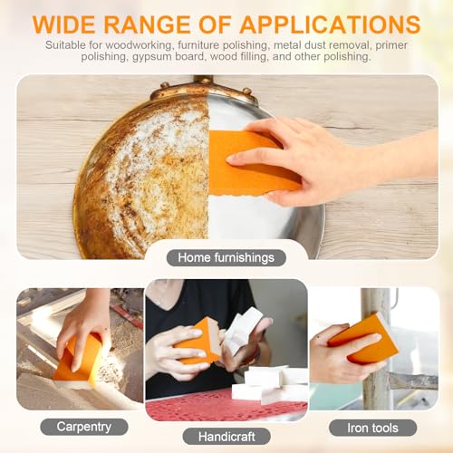 10 Pack Sanding Sponges, 60-150 Grit Wet Dry Sanding Blocks