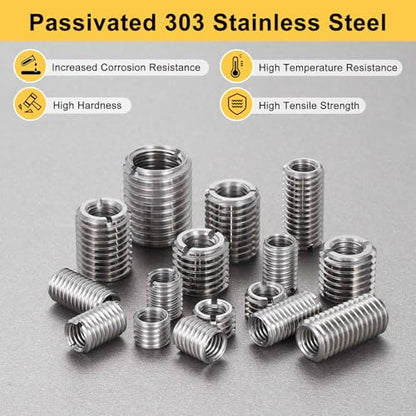 HARFINGTON 20pcs Thread Repair Inserts M4 x 0.7 Male to M2 x 0.4 Female Thread 6mm Long Stainless Steel Reducing Nuts Metric Self Tapping Sleeves Threaded Reducer Industrial Fasteners - size: M4 x 0.7 Male to M2 x 0.4 Female x 6mm