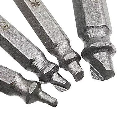 Damaged Screw Extractor Set, 4PCS HSS4341 DIY Hand Tools, Bolt Extractor, Stud Screw Remover, Power Tool Accessories