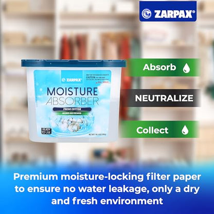 ZARPAX Moisture Absorber Fresh Cotton 10.5 oz - Set of 6 - size: 10.5 Ounce (Pack of 6), style: Fresh Cotton