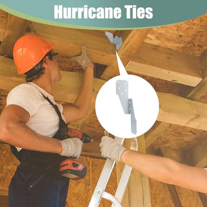 30 Pack Hurricane Straps Brackets, Heavy Duty Hurricane Ties with Black Powder-Coated, Hurricane Straps Trusses/Rafters Ties Brackets Joist Hangers for Wood, Shed, Roof - style: Silver