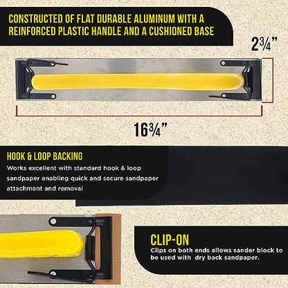 Dura-Gold Pro Series Longboard Hand Sanding Block Hook & Loop & PSA Backing - style: Standard