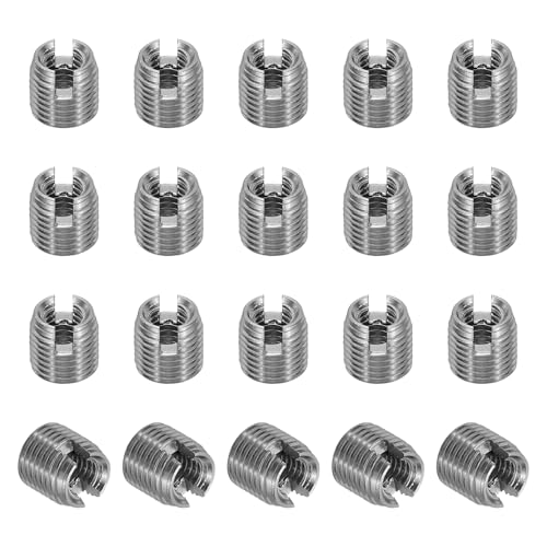 PATIKIL Self-Tapping Threaded Inserts, 20 Pcs M3 x M5 x 5mm 303 Stainless Steel Thread Adapter Reducer Slotted Screw Repair Inserts Nuts Sleeve - size: M3 x M5 x 5mm