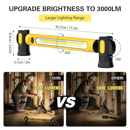 ERAY Magnetic Work Light Bar, 6000mAh /3000LM Rechargeable Under Hood Light - color: Yellow
