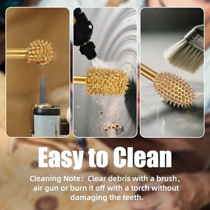CAELUM Titanium-Coated Sphere Carbide Rotary Burr, 1/8" Coarse Carving Kit - color: Titanium Coated Sphere