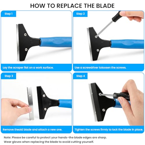 Floor Scraper - 8'' To 67'' Adjustable Long Handle