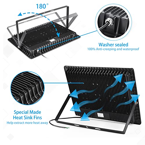 XYCN 400W LED Stadium Flood Lights Outdoor(2350W Equivalent),50000LM Super Bright LED Arena Lights 100-277V IP66 Waterproof 5000K Daylight White Commercial Lighting for Sports Fields and Counts - color: 400W led flood light