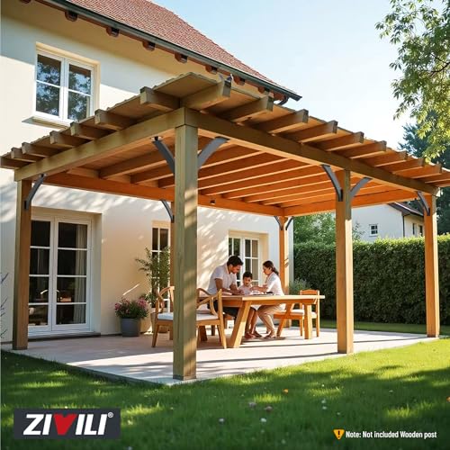 Q235-Steel Integrated Arc Adjustable 45 Degree Pergola Support Bracket 2''x4''（Actual Tube Dia: 1.5''x 3.2''） Heavy Duty 4Pack - size: 1.5”x3.2”-Adjustable Angle