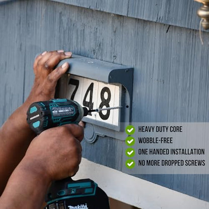 Velocity Exterior 3 Inch Wood Screws and T25 Torx Bits (Size #10) – Stick Tight Technology, Made with Carbon Steel, Includes Hexstix Bit & Storage Organizer Fence Screws for Wood (325 Pieces) - size: #10 x 3", style: Medium Tub