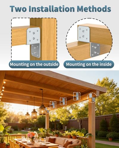 4x4 Hanger Bracket, T Post Caps Brackets for Wood, Galvanized-8PCS - color: Galvanized-8PCS