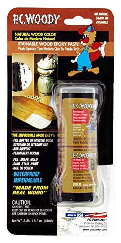 PC Products PC-Woody Wood Repair Epoxy Paste, Two-Part 1.5 oz in Two Jars, Tan 23334 (Pack of 1) - size: 1.5 oz, style: PC-Woody