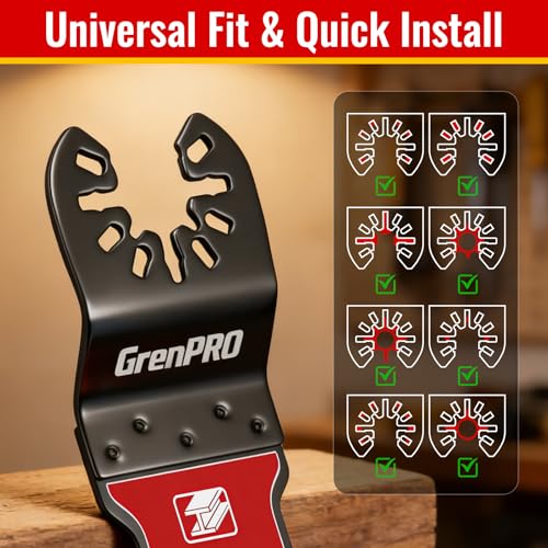 GRENPRO 3-Pack TiCN Carbide Oscillating Saw Blades for Metal Cutting
