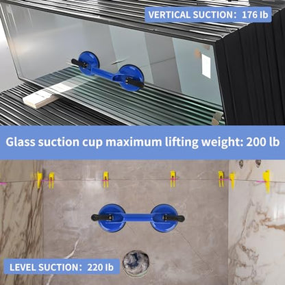 FCHO Glass Suction Cups Heavy Duty for Tile Glass Lifting 2 Pack Blue - color: Blue