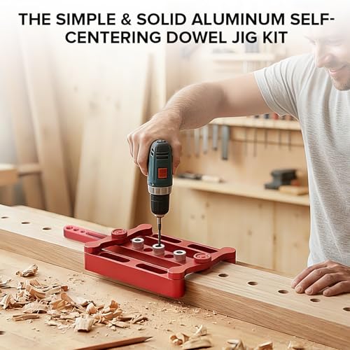Self Centering Dowel Jig Kit, 6/8/10mm Woodworking Dowel Jig