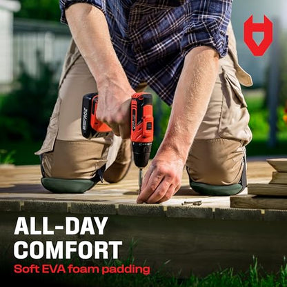 NoCry Gardening Knee Pads for Women and Men – Waterproof Foam Padding in a Lightweight Yet Durable Design; Easy to Wear with Adjustable Elastic Hook-and-Loop Straps – Ideal for the Garden and Yard Work - color: Green, style: 1-strap