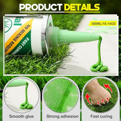 Threlaco 2 Tubes Artificial Grass Turf Glue 10 oz Seam Adhesive Synthetic
