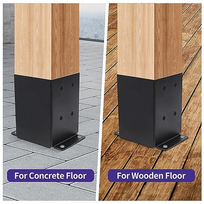 8 Set 4"x 4" Post Base (Inner Size 3.6"x 3.6" - size: 8 Pcs, style: 3.6"x 3.6"