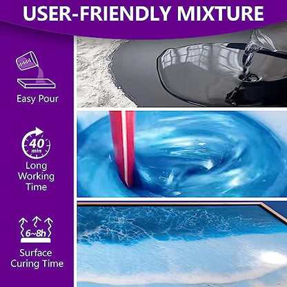 72oz Epoxy Resin Kit, Crystal Clear, Self-Leveling, Easy 1:1 Mix - size: 72OZ