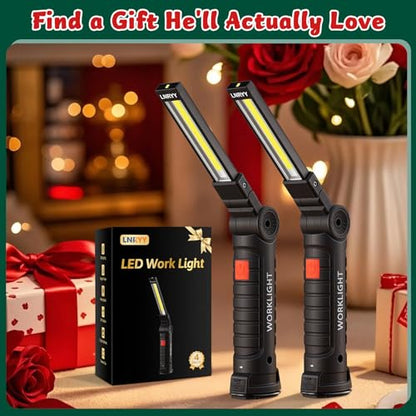 LNRYY 4Pack Rechargeable Magnetic LED Work Light/Flashlight for Mechanics