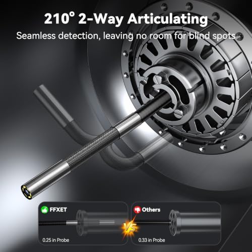 Two-Way 210° Articulating Borescope, 4.3" 1080P Endoscope Camera with Light