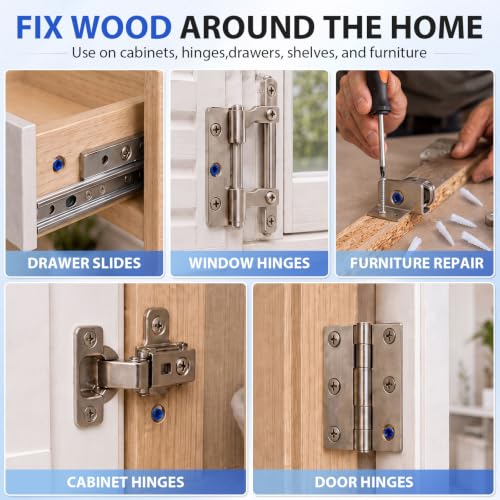 Bokon 60 Pcs Wood Anchor, Stripped Screw Hole Repair Kit,Blue - color: Blue