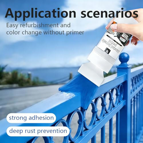 Wood and Metal Paint 2-in-1 Brush (6.35oz, Blue) Convenient Solid Wood Furniture Repair, Outdoor Metal Coating - color: Blue, size: 6.35 Fl Oz (Pack of 1)
