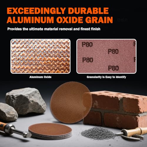 5 Inch Mesh Sanding Discs 50 PCS, 80 Grit Assortment, Dust Free Hook and Loop Sanding Discs, Anti-Clogging Sandpaper for Random Orbital Sander, Angle Grinder, Wood Metal Sanding - style: P80