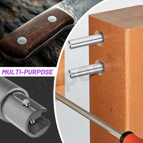 Swpeet 60Pcs M6 M8 M10 304 Stainless Steel Dowel Pin Assortment Kit, Cylindrical Shelf Support Peg Pin Rod Fasten Elements for Maintenance and Connection (with A Storage Box ) - size: M6