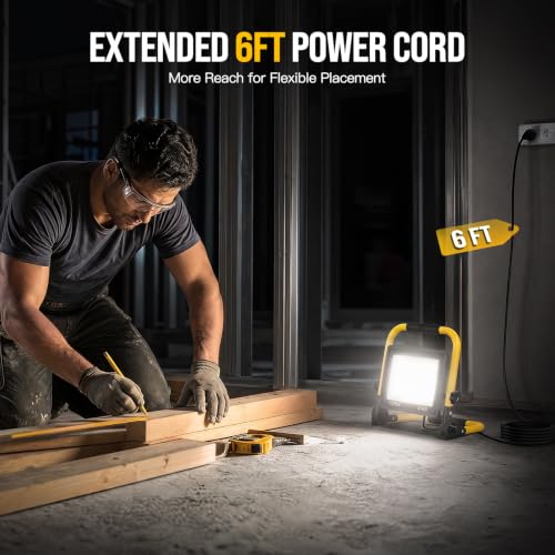 14500LM LED Work Light, 120W Portable Work Light, IP66 Waterproof - color: Pale Yellow