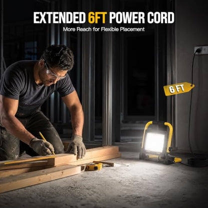 14500LM LED Work Light, 120W Portable Work Light, IP66 Waterproof - color: Pale Yellow