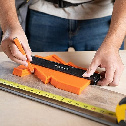 Contour Gauge Tool With Lock (10 Inches) - Contour Ruler Marking Tool - Super Gauge Shape and Outline Tool - Profile Gauge - Corner Measuring Tool for Odd Shapes - Woodworking Gifts for Men