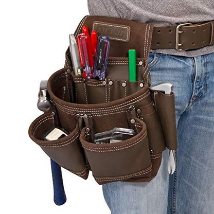 Estwing 9-Pocket Full Leather Framer's Pouch Brown - style: 9-Pocket Full Leather