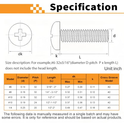 20PCS 1/4-20 x 1 Machine Screws, Phillips Pan Head, 304 Stainless Steel - size: 1/4-20x1"